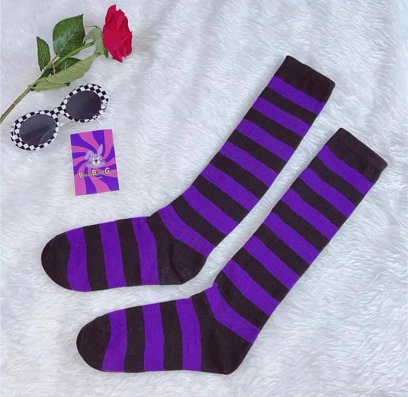 JAPANESE COS STRIPED KNEE SOCKS BY88888