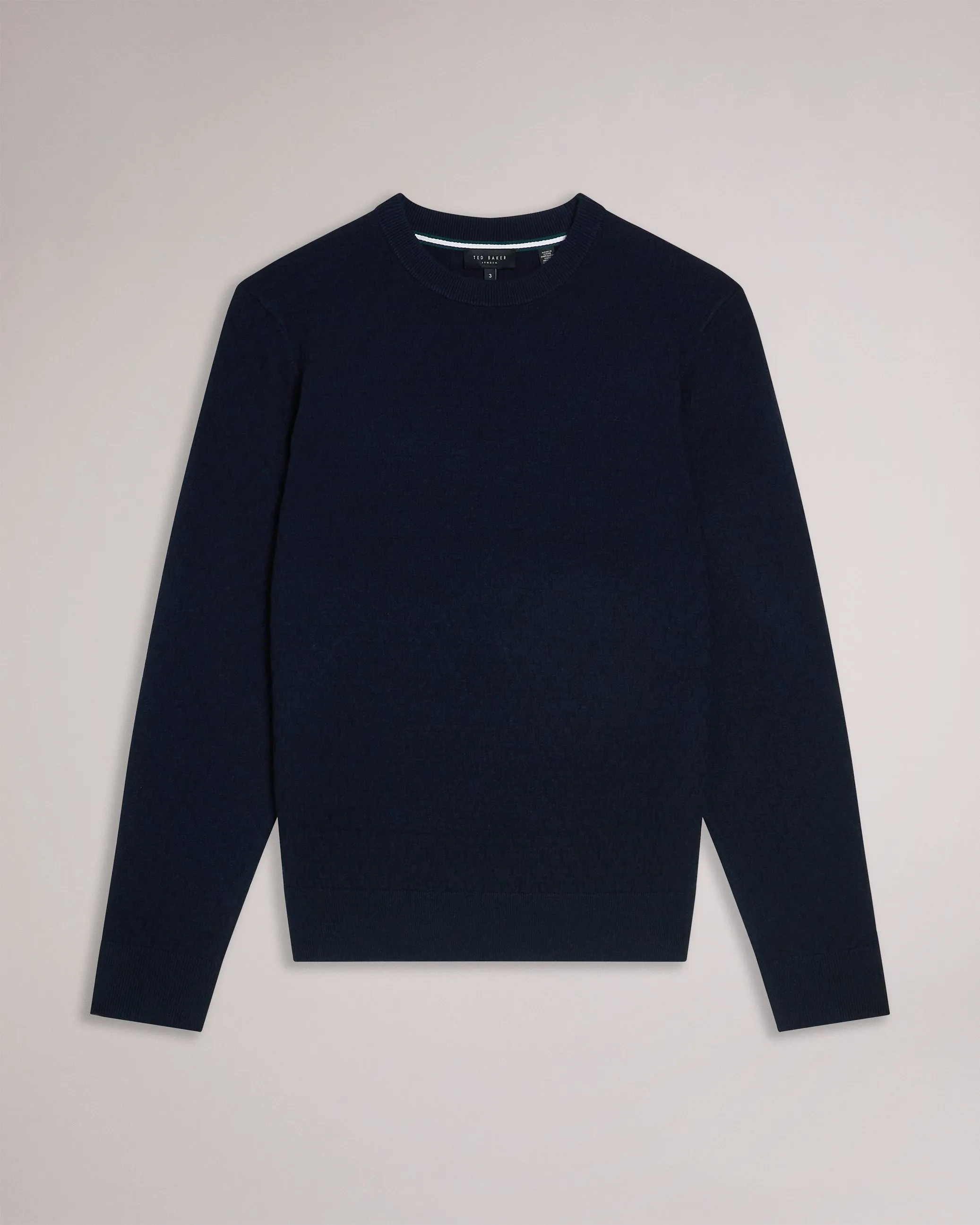 Loung Ls Diamond Stitch Crew Neck Navy