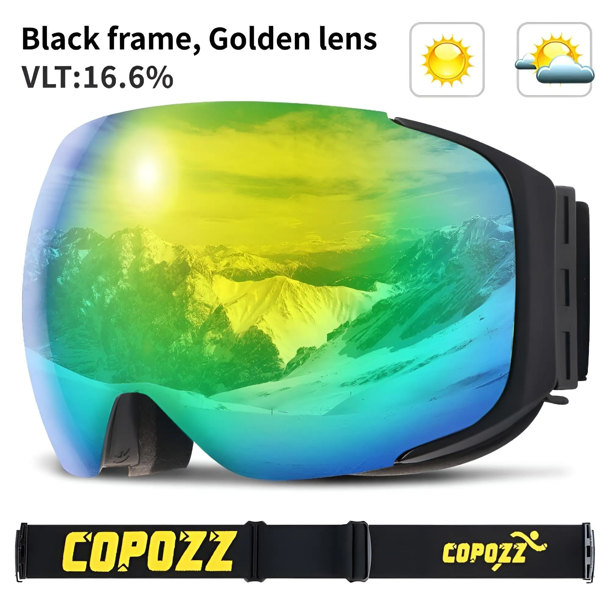 Magnetic Ski Goggles with Quick-Change Lens and Case Set