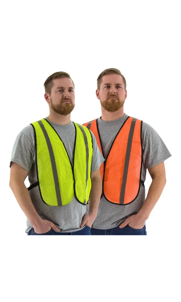 Majestic 75-3003 Yellow Site Safety Vest Mesh Non ANSI (50 Vests)