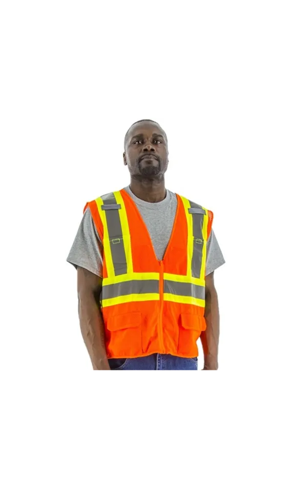 Majestic 75-3210 Hi-Vis Mesh Vest DOT Striping ANSI 2 R