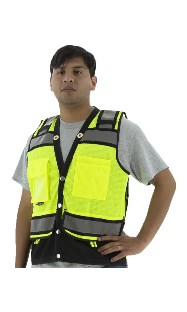 Majestic 75-3237 Hi-Vis Heavy Duty Surveyor's Vest ANSI 2 R