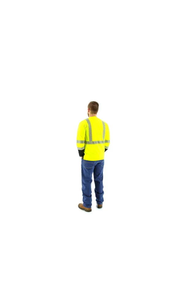 Majestic 75-5257 Hi-Vis Yellow Long Sleeve Reflective Chainsaw Striping ANSI 2 R