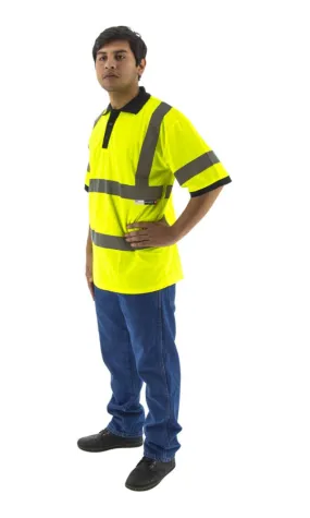 Majestic 75-5311 Hi-Vis Yellow Short Sleeve Polo Shirt ANSI 3 R