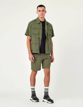 MARK FAST Drawstring Short Sleeves Military Worker Shirt