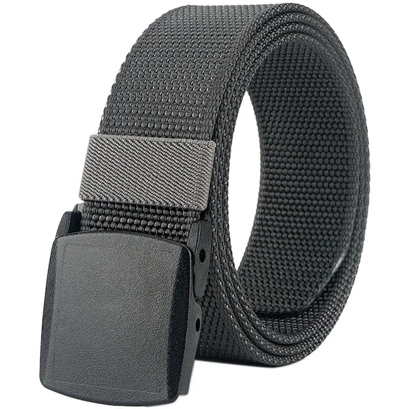 Mens Belt Web, Casual Belt with Plastic Buckle Breathable, Easy Trim to Fit 27- 46" Pants