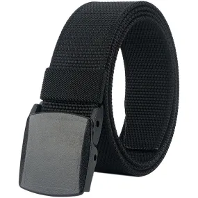 Mens Belt Web, Casual Belt with Plastic Buckle Breathable, Easy Trim to Fit 27- 46" Pants