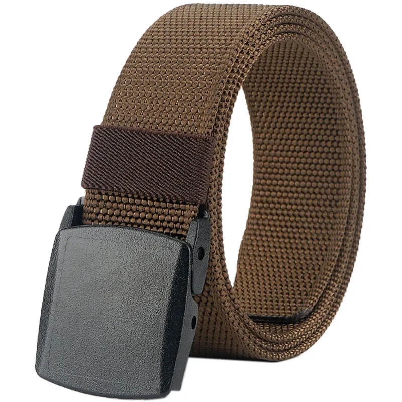 Mens Belt Web, Casual Belt with Plastic Buckle Breathable, Easy Trim to Fit 27- 46" Pants