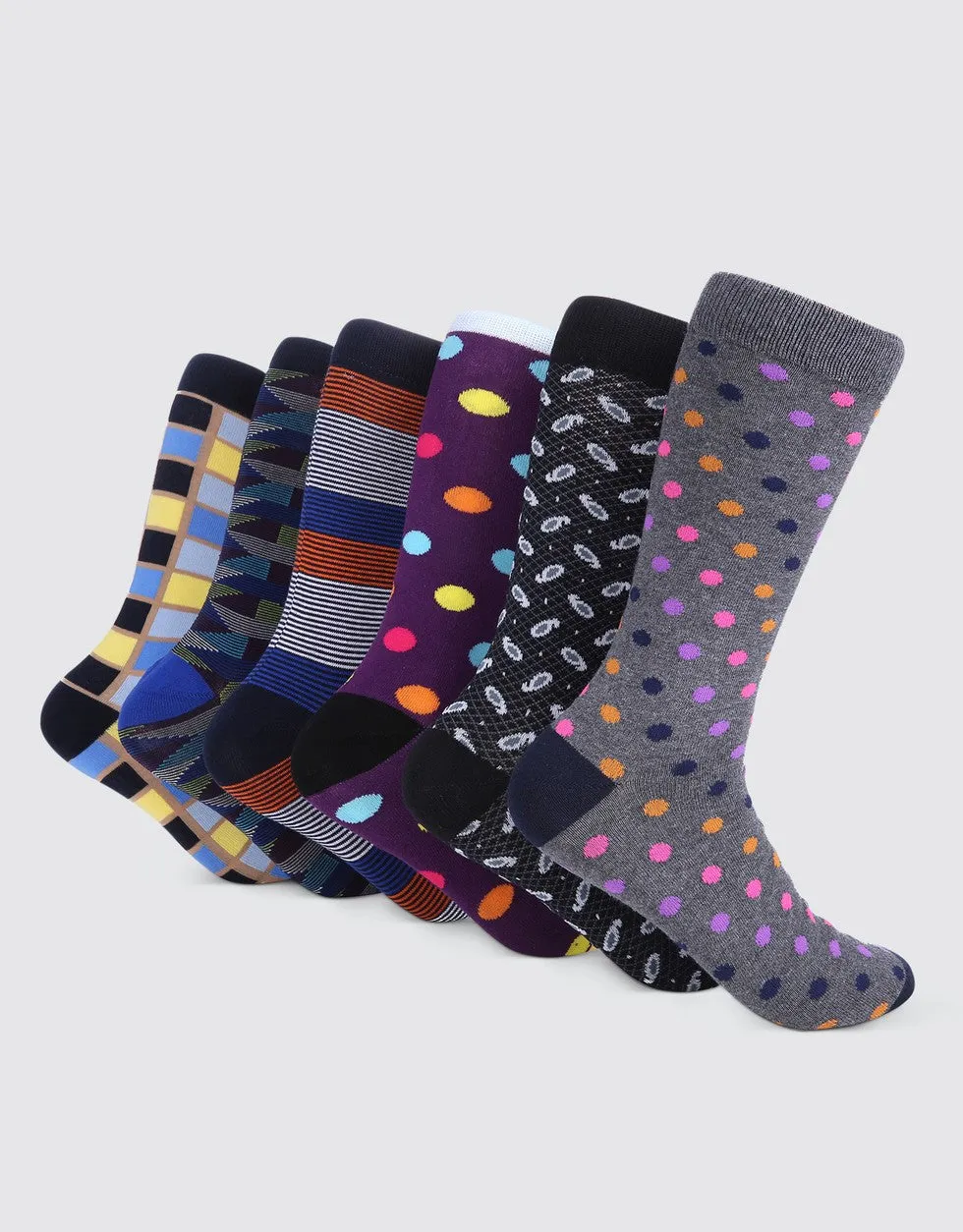 Men's Bold Designer Dress Socks 6 Pack