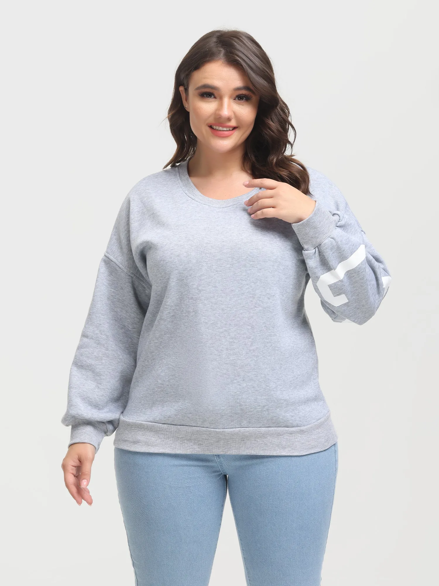 Midsize Casual Fleece Long Sleeve Sweatshirt