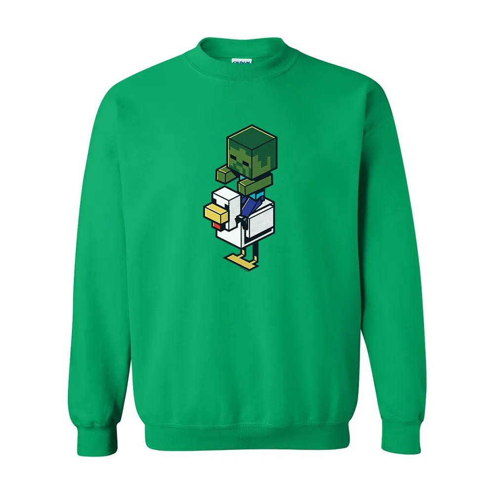 Minecraft Jolly Mobs Chicken Jockey Fleece Crewneck Sweatshirt