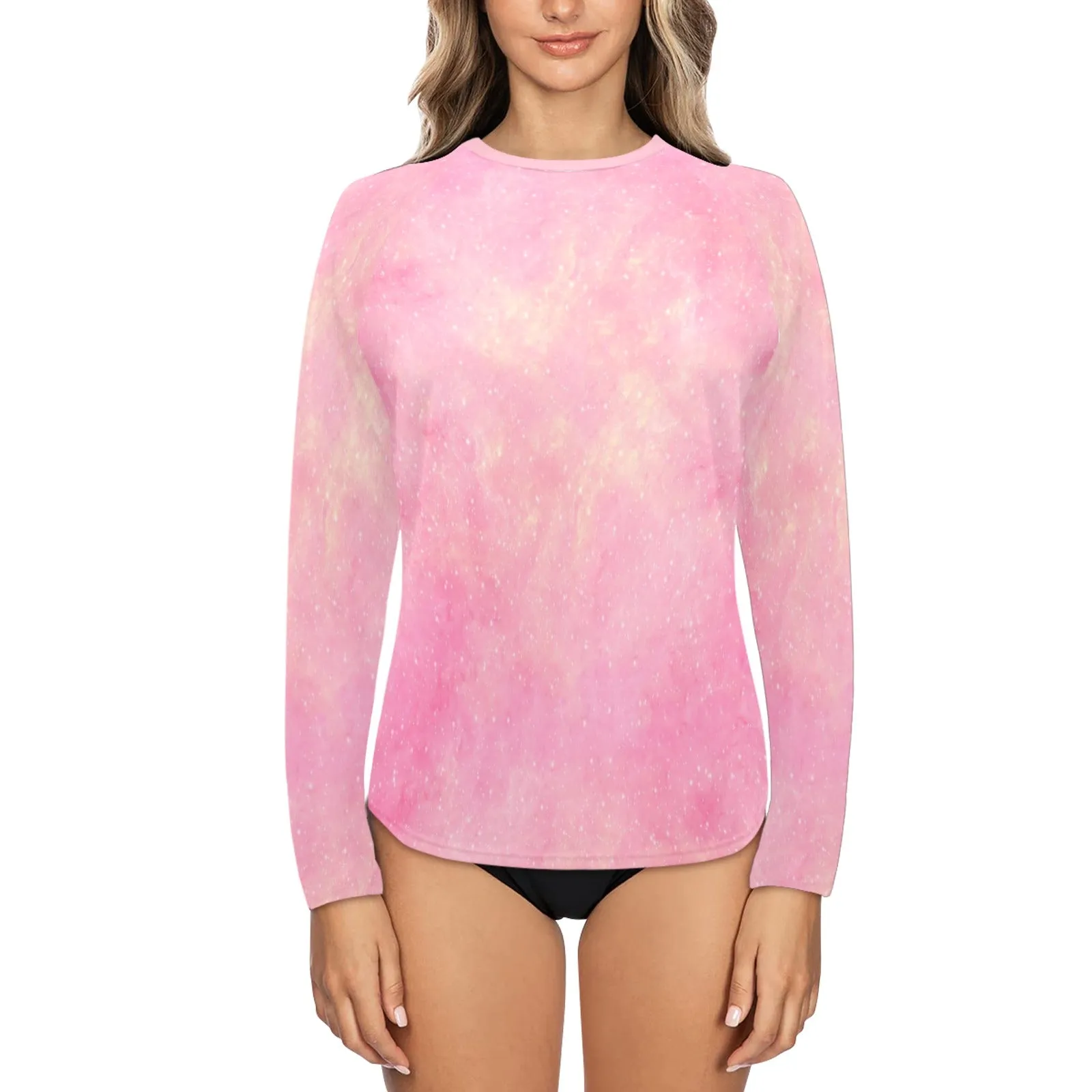 Pink Sky Women's Long Sleeve Swim Shirt