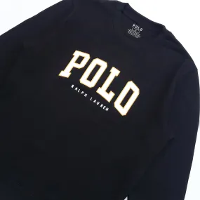 PL - Men 'Black' Polo Printed Crew Neck Terry Sweatshirt PL262