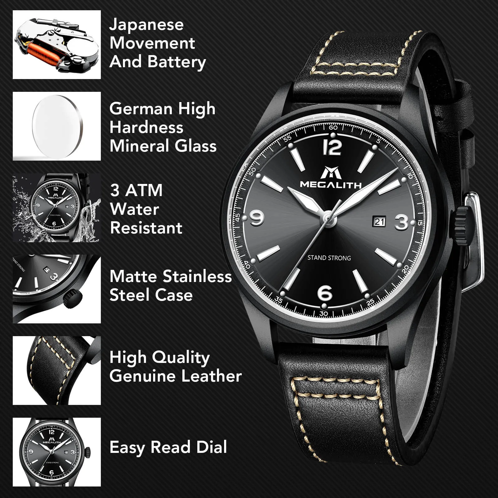 Quartz Watch | Leather Band | 8245M