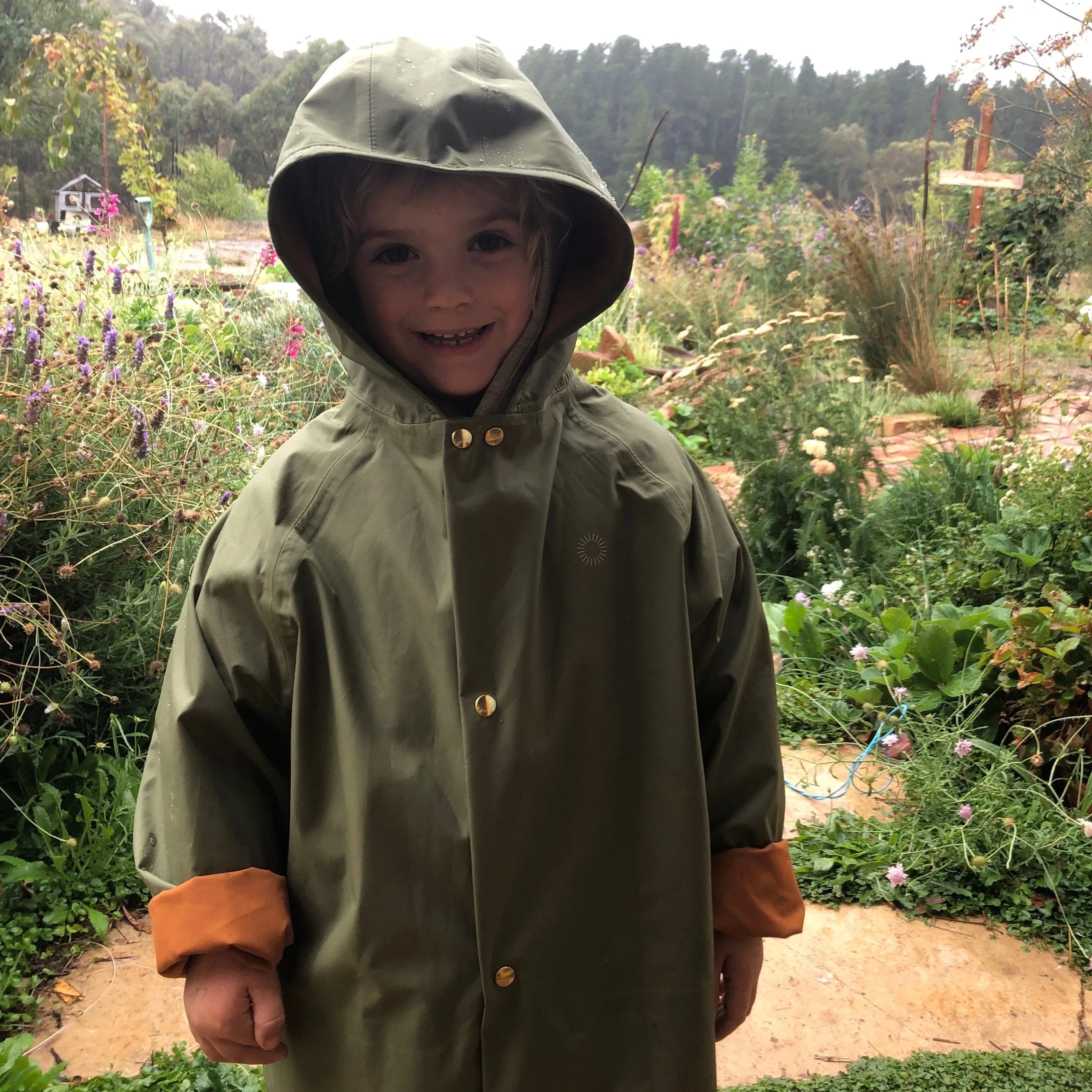 Rain Coat for Kids 100% recycled PET - Spruce (6-12y) *Last One!