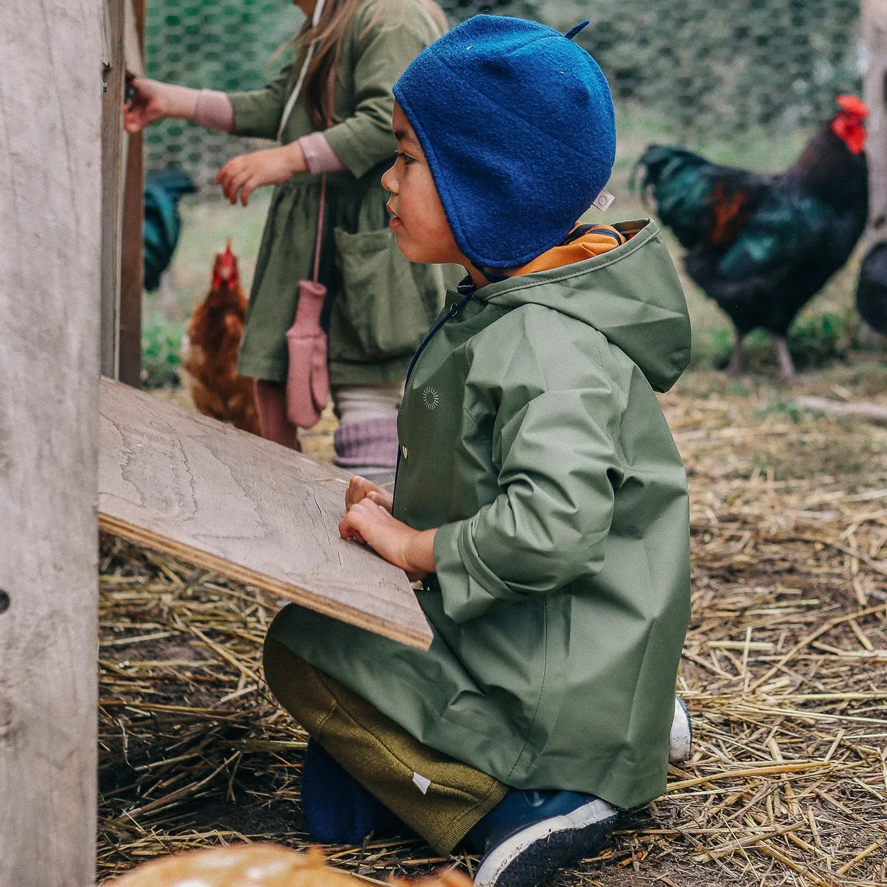 Rain Coat for Kids 100% recycled PET - Spruce (6-12y) *Last One!