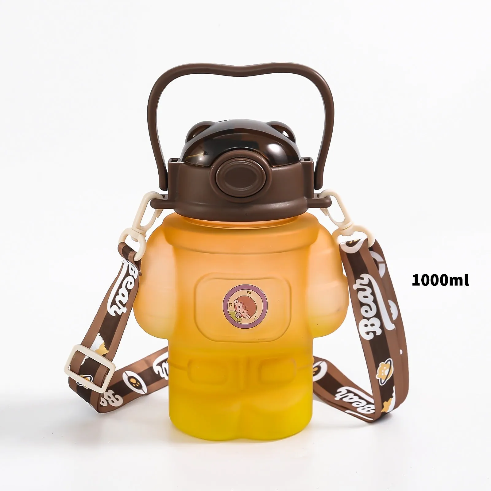 Robot Theme Matte Tumbler Water Bottle 1L