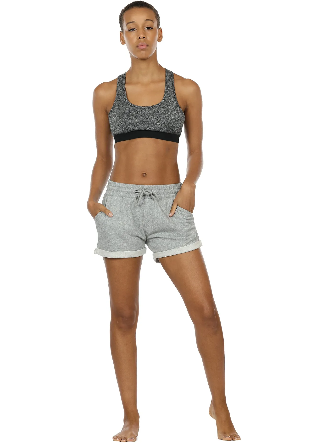 SP8 icyzone Workout Lounge Shorts for Women - Athletic Running Jogging Cotton Sweat Shorts