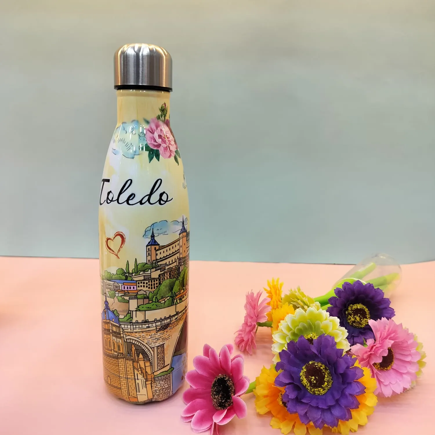 Spain, Madrid and Toledo heritage design Water bottle.(500mL)