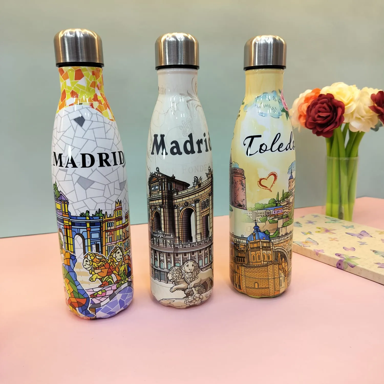 Spain, Madrid and Toledo heritage design Water bottle.(500mL)