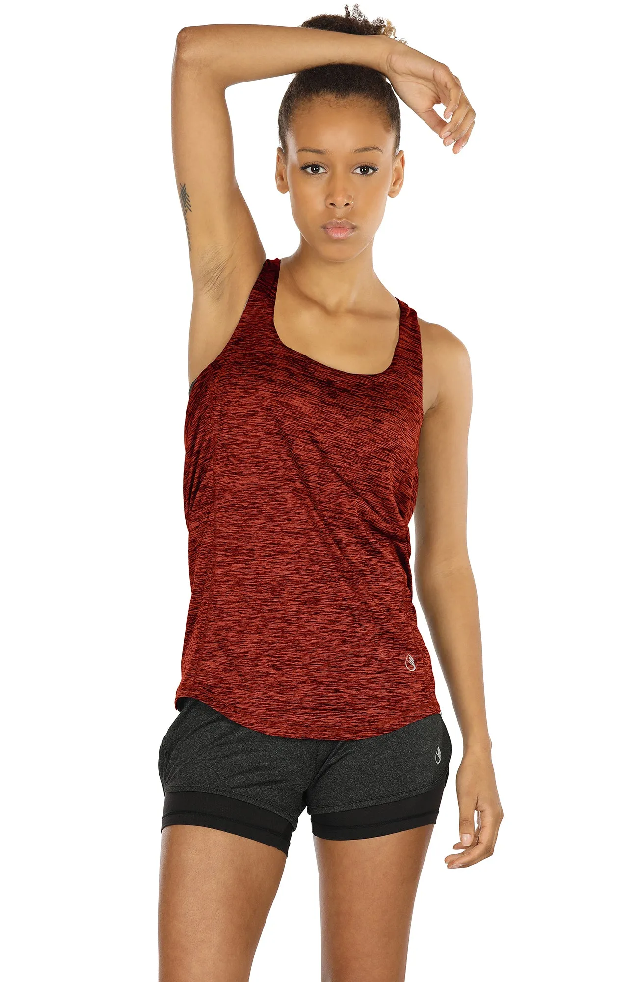 TK1 icyzone Women's Workout Yoga Strappy Crisscross Racerback Tank Tops with Built in Bra