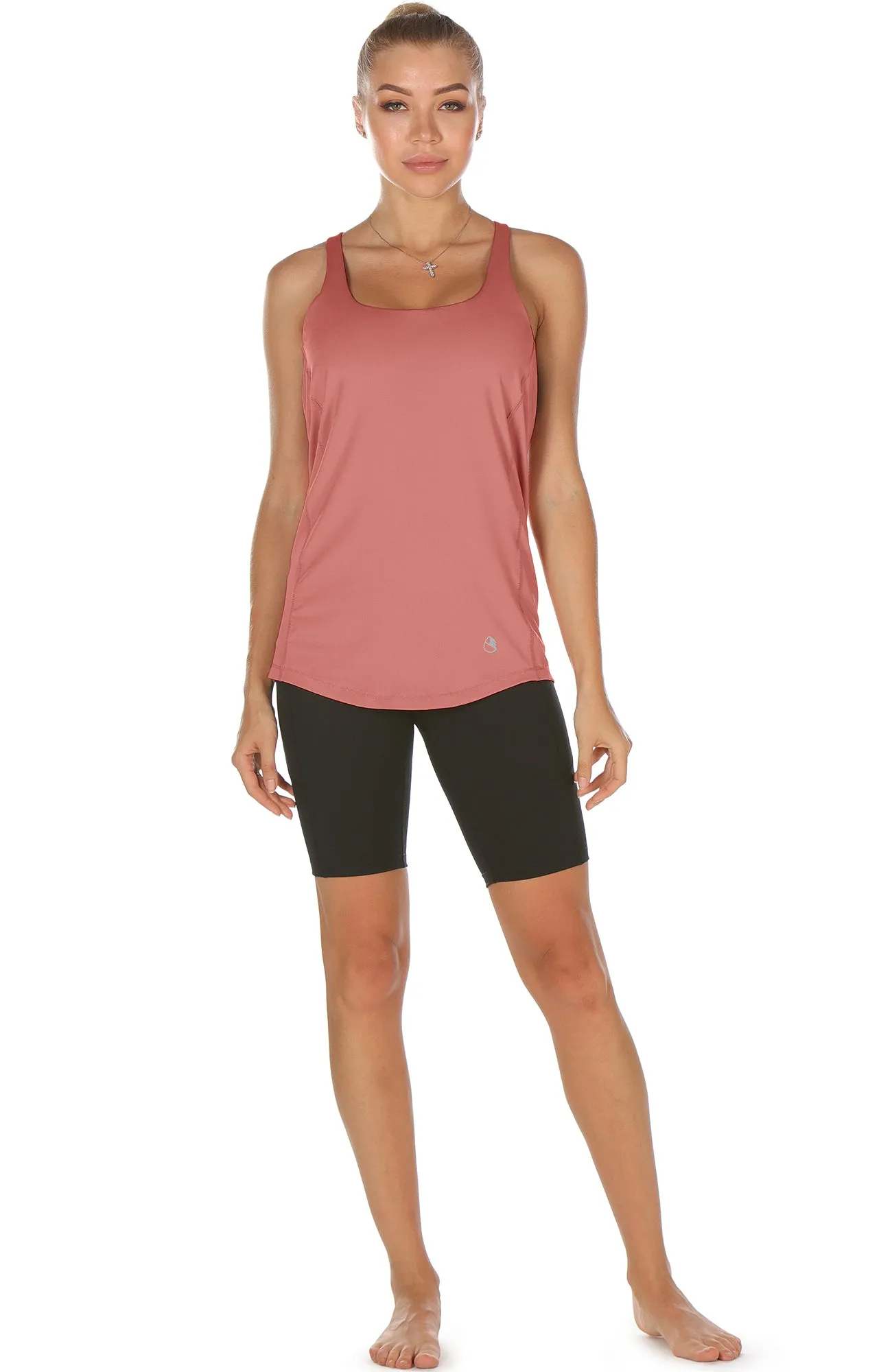 TK1A icyzone Workout Tank Tops Built in Bra - Women's Strappy Athletic Yoga Tops, Exercise Running Gym Shirts