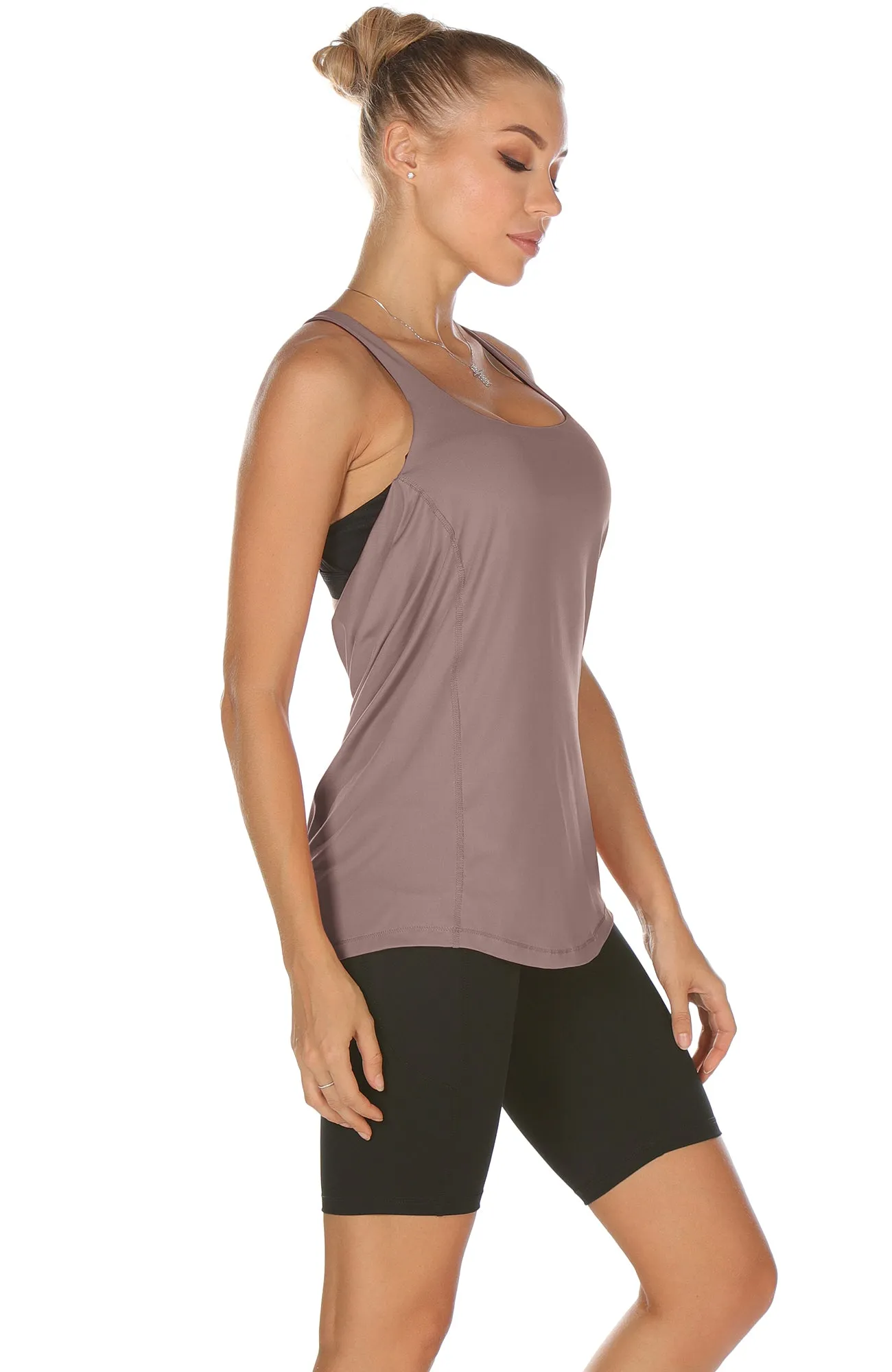 TK1A icyzone Workout Tank Tops Built in Bra - Women's Strappy Athletic Yoga Tops, Exercise Running Gym Shirts