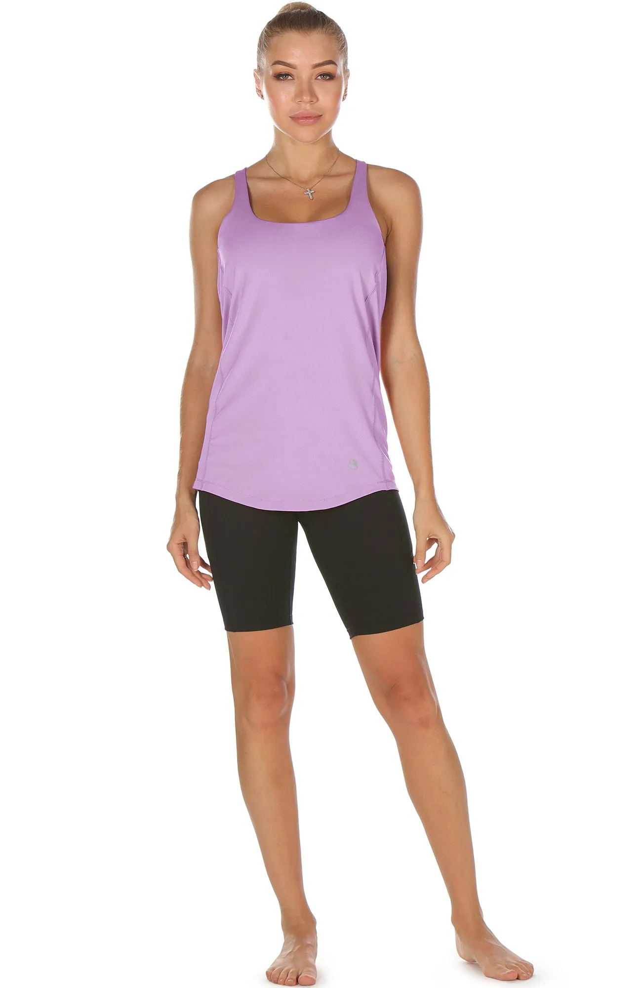 TK1A icyzone Workout Tank Tops Built in Bra - Women's Strappy Athletic Yoga Tops, Exercise Running Gym Shirts