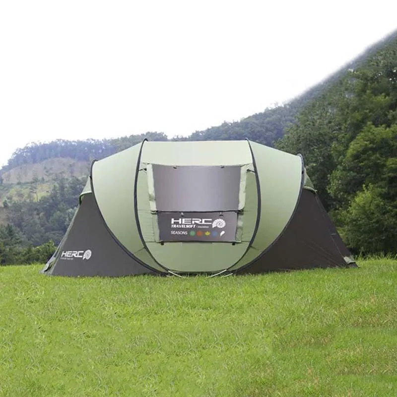 Ultralarge Automatic Windproof Pop Up Fast Opening Camping Tent Large Gazebo Beach 3-4 People Tent