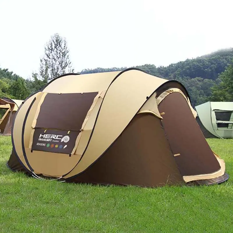 Ultralarge Automatic Windproof Pop Up Fast Opening Camping Tent Large Gazebo Beach 3-4 People Tent