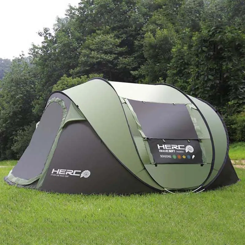 Ultralarge Automatic Windproof Pop Up Fast Opening Camping Tent Large Gazebo Beach 3-4 People Tent