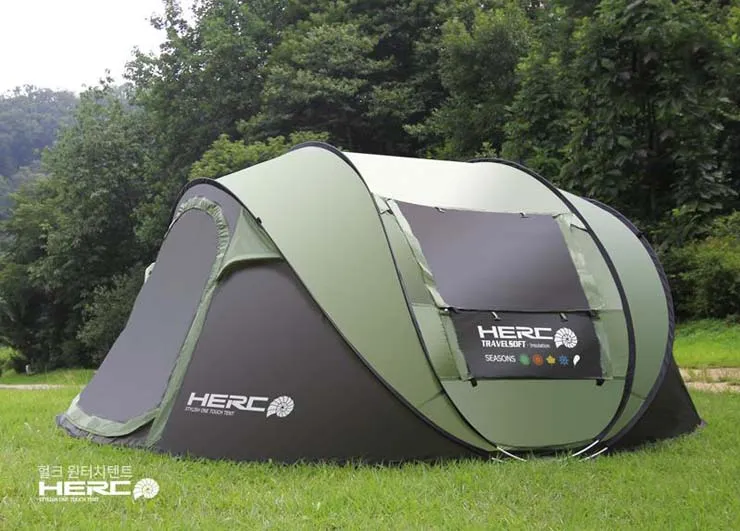 Ultralarge Automatic Windproof Pop Up Fast Opening Camping Tent Large Gazebo Beach 3-4 People Tent