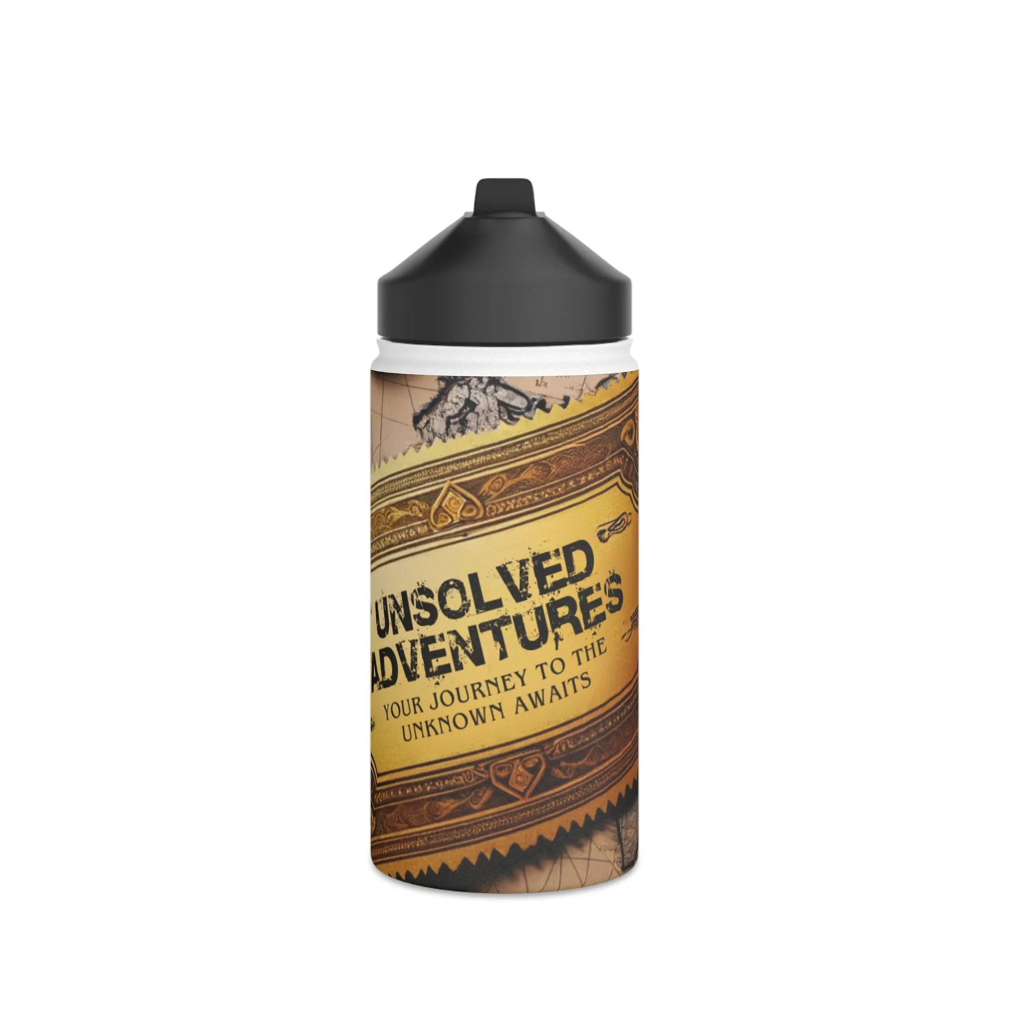 Unsolved Adventures Stainless Steel Water Bottle, Standard Lid