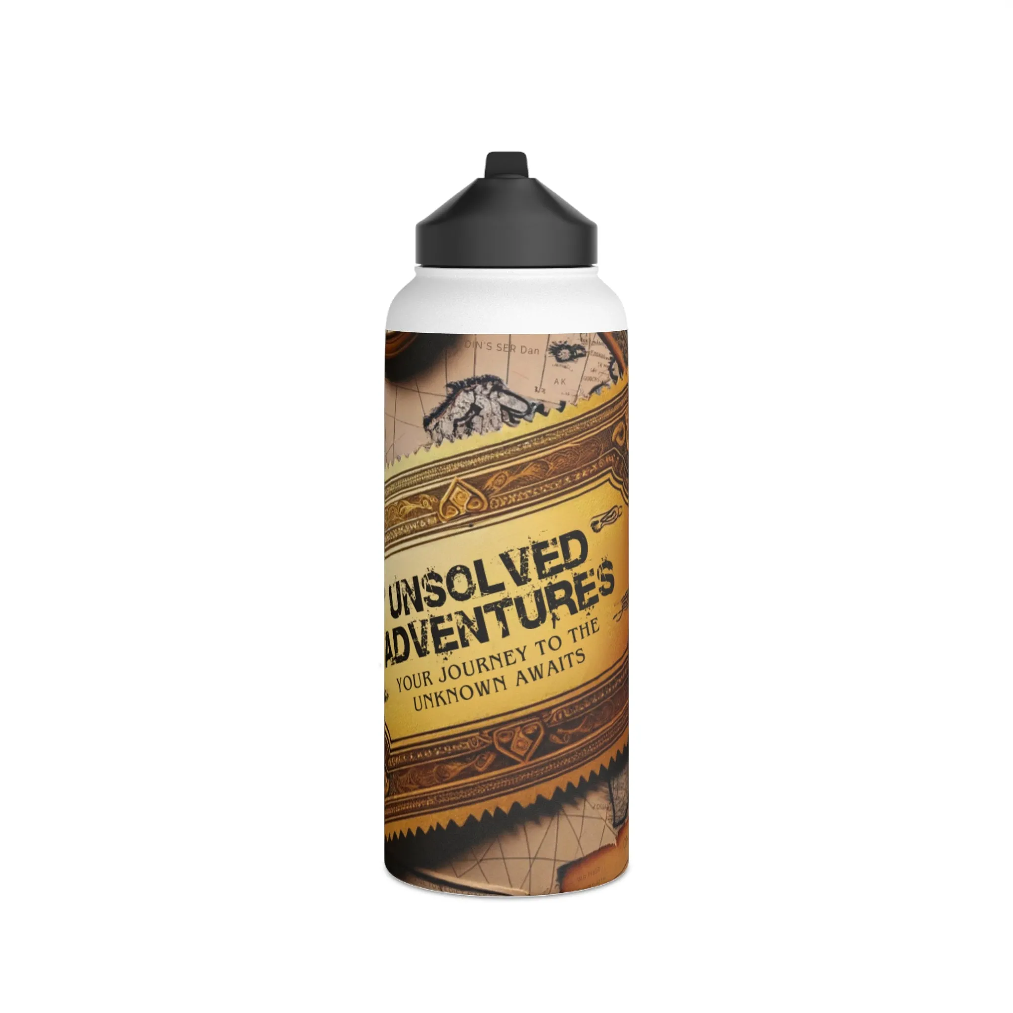 Unsolved Adventures Stainless Steel Water Bottle, Standard Lid