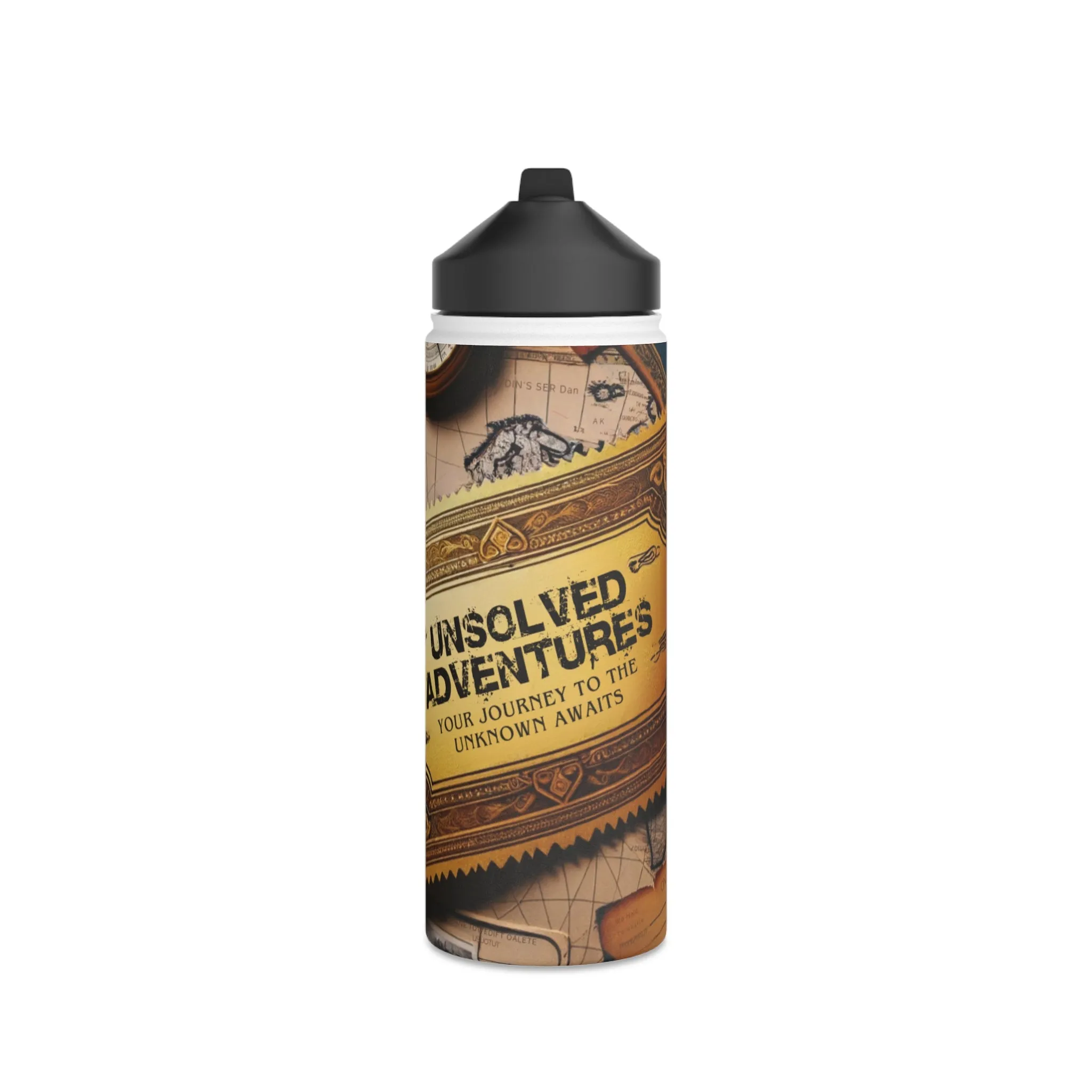 Unsolved Adventures Stainless Steel Water Bottle, Standard Lid