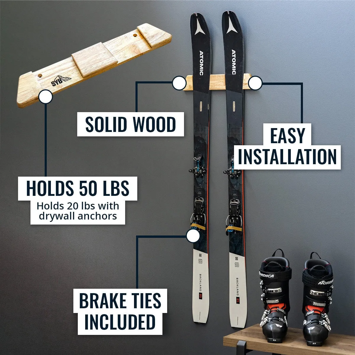 Vail Ski Display | Minimalist Wood Rack