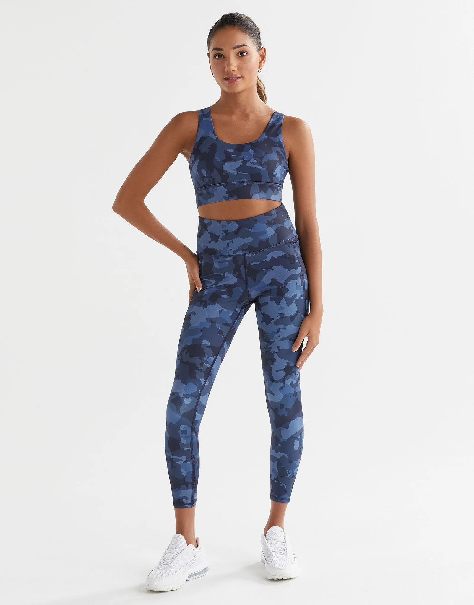 ZOE Air-Core Sports Bra - Navy Splatter Camo