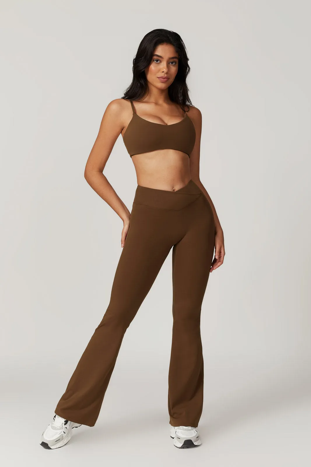 Zoe Sports Bra & Leggings Set - Brown